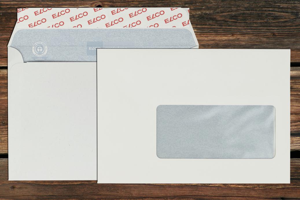 Briefhüllen mit Fenster C6 114x162 mm Haftklebend Recycling Naturweiß 100 g/qm